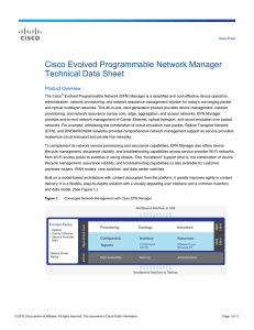 Cisco Evolved Programmable Network Manager Technical Data Sheet