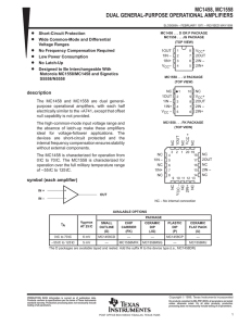 Dual General-Purpose Operational Amplifiers - SP