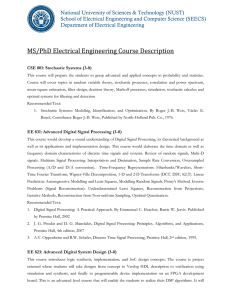 MS/PhD Electrical Engineering Course Description - SEECS