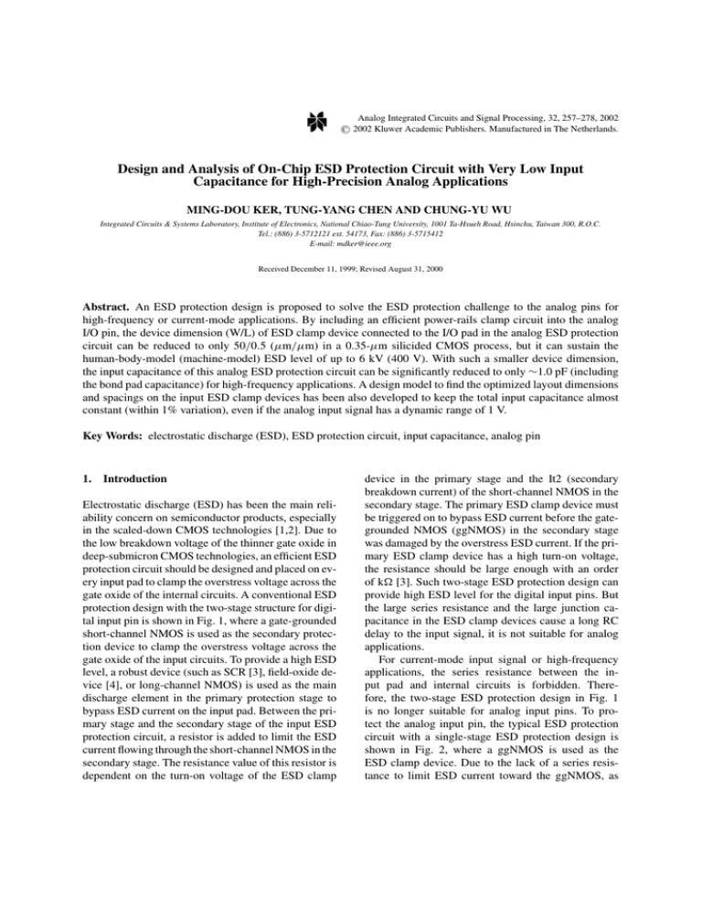 Design and Analysis of OnChip ESD Protection Circuit with Very