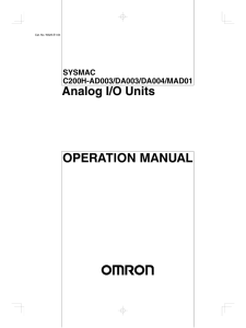 C200H-AD003/DA003/DA004/MAD01 Analog I/O Units