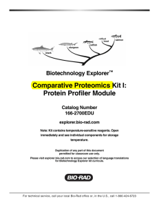 Comparative Proteomics Kit I: Protein Profiler Module
