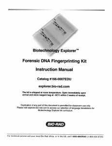 Forensic DNA Fingerprinting Kit Instruction Manual Explorer TM