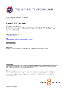 The Bio-PEPA Tool Suite - Edinburgh Research Explorer