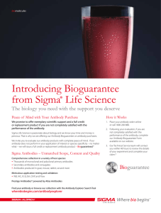 Introducing Bioguarantee from Sigma® Life Science - Sigma