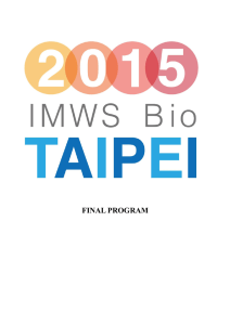 Final Program of IMWS Bio2015