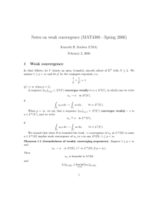 Notes on weak convergence (MAT4380