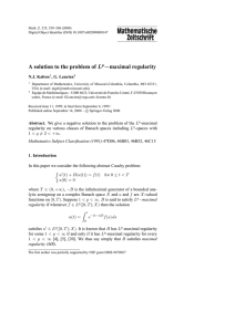 A solution to the problem of Lp−maximal regularity