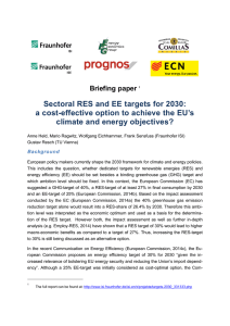 Sectoral RES and EE targets for 2030: a cost-effective option