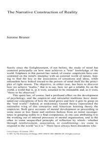 Jerome Bruner, The Narrative Construction of Reality