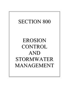 SECTION 800 EROSION CONTROL AND STORMWATER