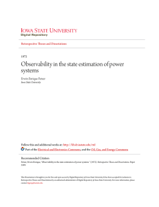 Observability in the state estimation of power systems