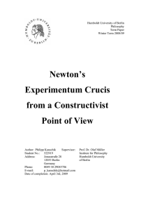 4. Newton`s Experimentum Crucis from a Constructivist Point of View