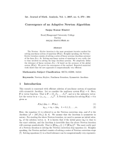 Convergence of an adaptive Newton algorithm