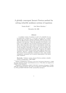 A globally convergent Inexact-Newton method for solving
