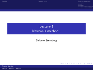 Lecture 1 Newton`s method - Harvard Mathematics Department