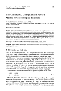 The continuous, desingularized Newton method for meromorphic