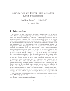 Newton Flow and Interior Point Methods in Linear Programming.