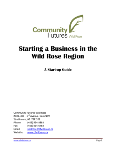 Business Start-up Guide - Community Futures Wild Rose