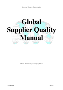 Global Supplier Quality Manual - GM