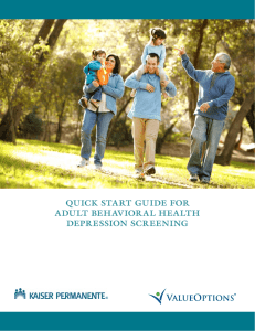 Quick Start Guide for adult Behavioral health
