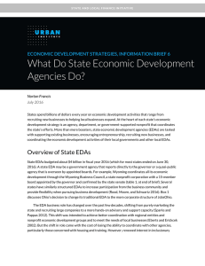 What Do State Economic Development Agencies