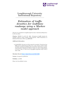 Estimation of tra c densities for multilane roadways using a Markov