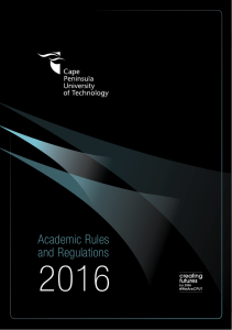 Academic Rules and Regulations - Cape Peninsula University of