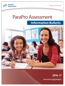 ParaPro Assessment Information Bulletin