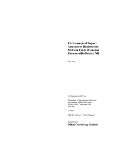 Environmental Impact Assessment Registration McCain Foods