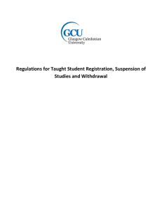 Regulations for Taught Student Registration, Suspension of Studies