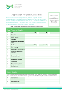 Application for Skills Assessment