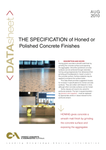 The Specification of Honed or Polished Concrete Finishes