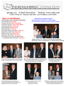 Newsletter – Spring 2011 - Ohio Thoroughbred Breeders and Owners