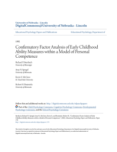 Confirmatory Factor Analysis of Early Childhood Ability Measures