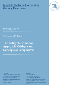 The Policy Termination Approach - Institut für Sozialwissenschaften