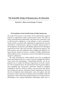 The Scientific Study of Bureaucracy: An Overview