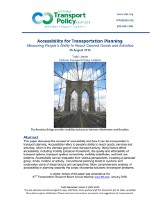 Evaluating Accessibility For Transport Planning