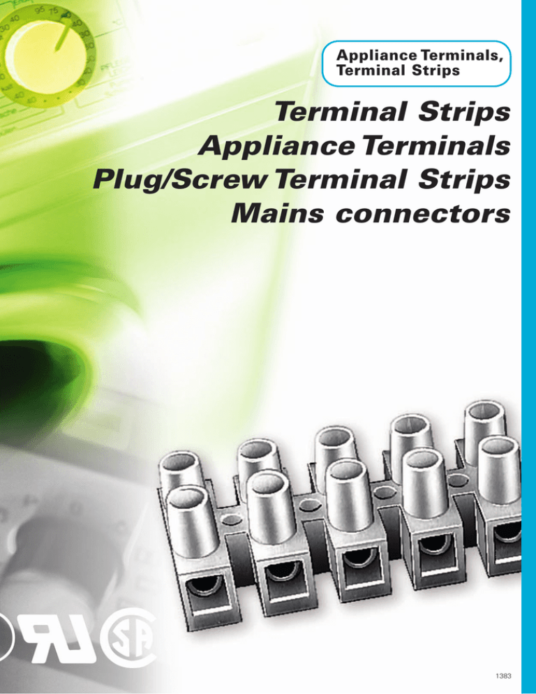 Terminal Strips Appliance Terminals Plug/Screw Terminal Strips