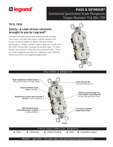 TR15/TR20 Commercial Specification Grade Receptacles