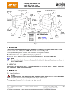 Crimping Die Assemblies and Supports for Nickel Plated COPALUM