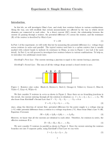 Experiment 5: Simple Resistor Circuits