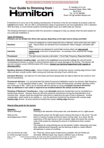 Lighting Controls Technical Data