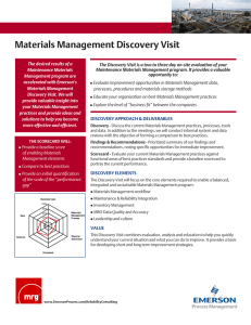 Materials Management Discovery Visit