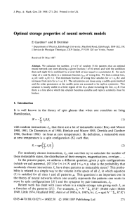 Optimal storage properties of neural network models