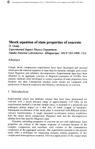 Shock equation of state properties of concrete D. Grady