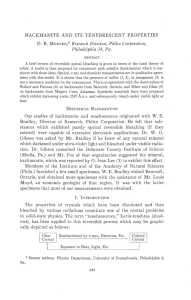 HACKMANITE AND ITS TENEBRESCENT PROPERTIES D. B.