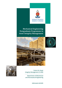 The Mechanical Engineering Postgraduate Programme in Asset