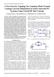 A New Inverter Topology for Common Mode Ground Leakage