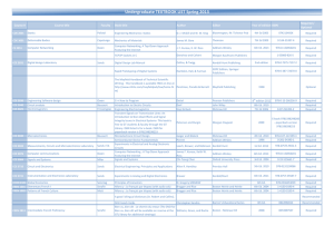 Undergraduate TEXTBOOK LIST Spring 2013